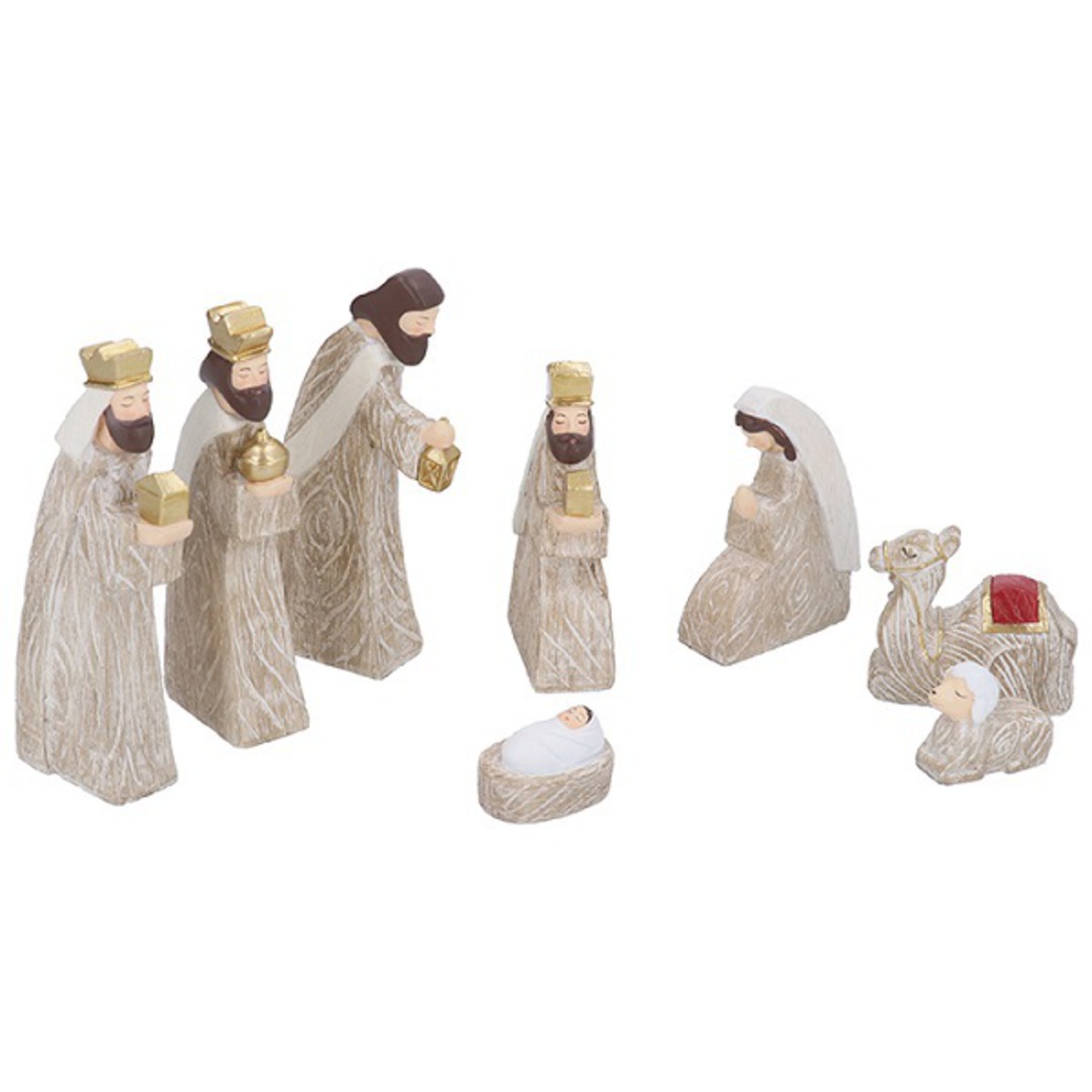 Resin Wood Effect Nativity Set 8 *ETA Nov image 0